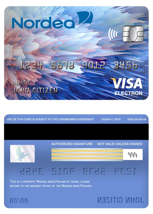 Finland Nordea bank visa electron card